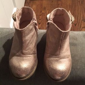 Cat & Jack Toddler rose gold pink booties Sz 7